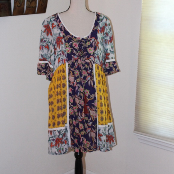 Lilka,  By Anthropologie Patchwork Trapeze Dress - Picture 3 of 16